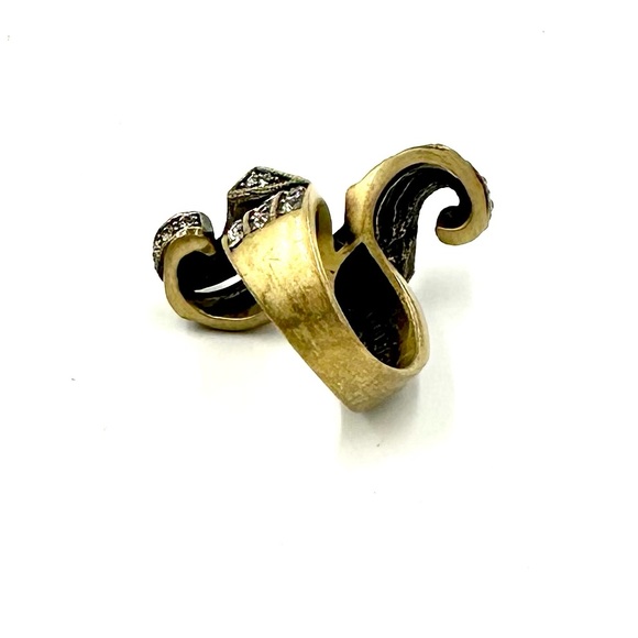 VINTAGE HEIDI DAUS RING SIMPLY SOPHISTICATED PAVE CRYSTALS BY-PASS Sz 7 - Picture 7 of 8